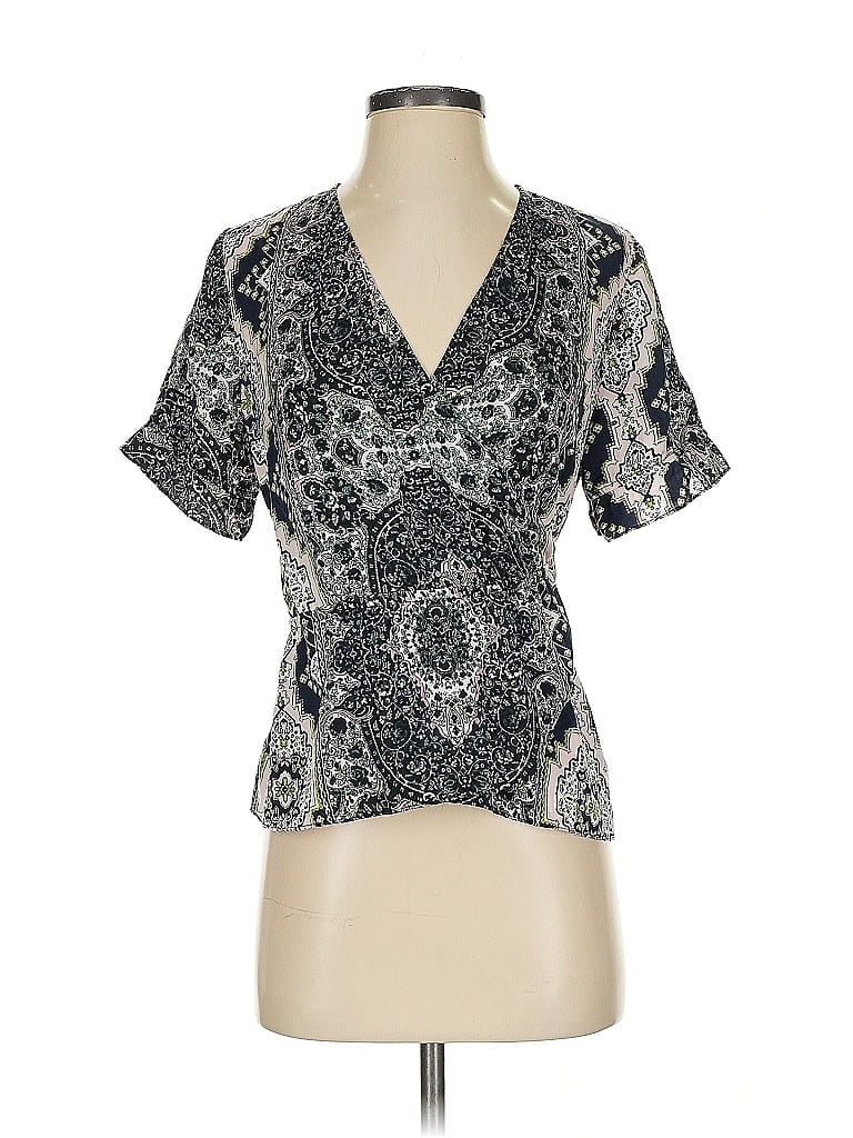 Pre-owned Cupcakes And Cashmere Short Sleeve Blouse In Silver