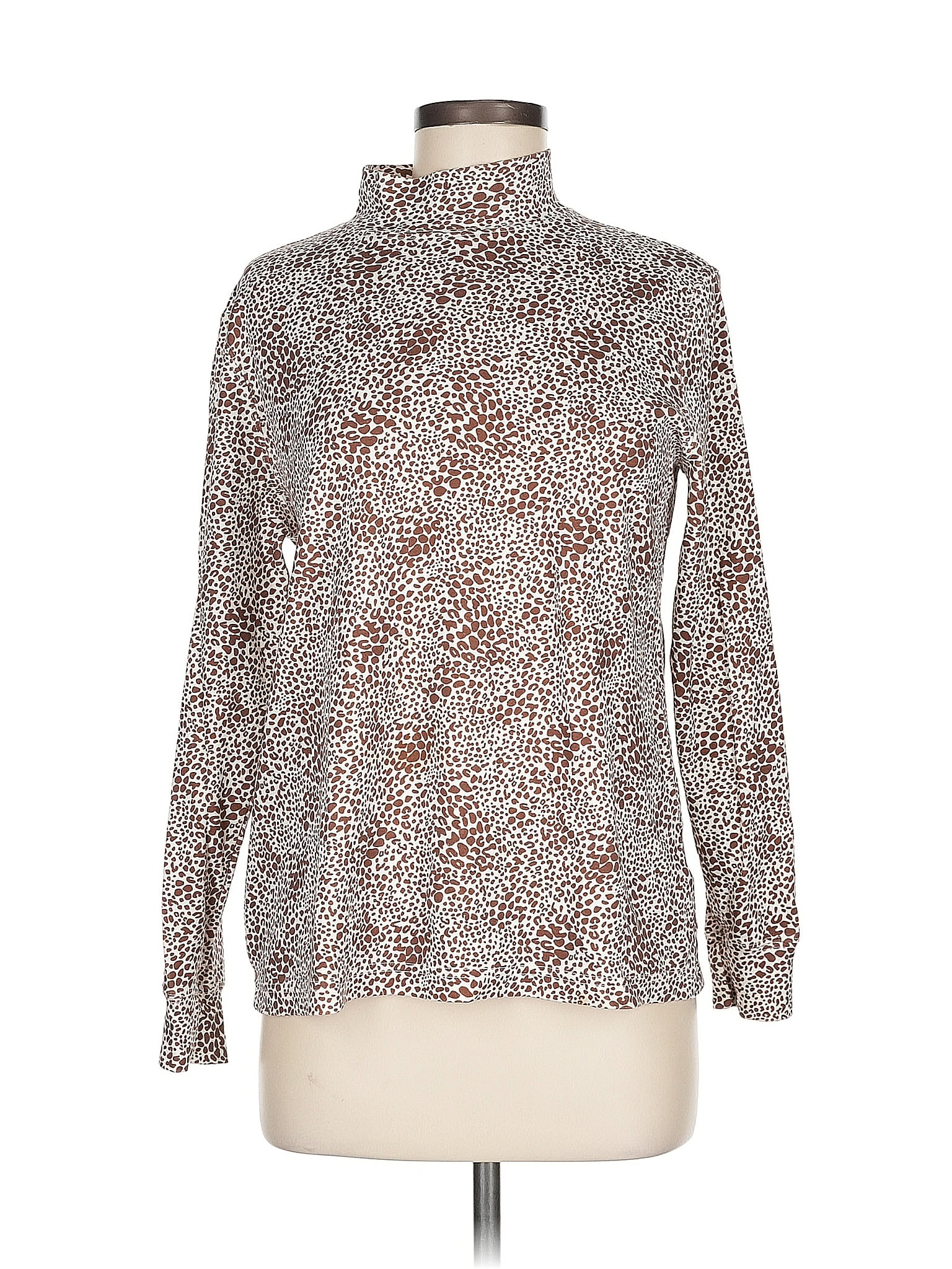 Lands' End 100 Cotton Brown Long Sleeve Turtleneck Size M 65 off