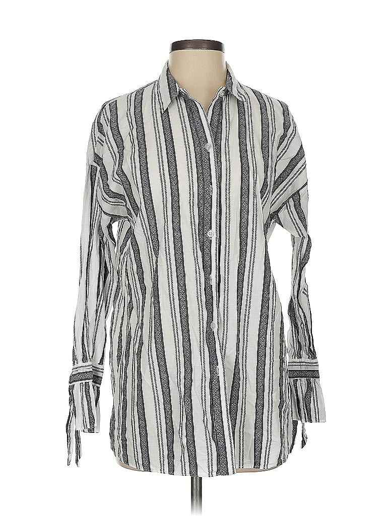 Click to view more detailed imagery on our partner's website Pre-owned Drew Long Sleeve Blouse In Silver