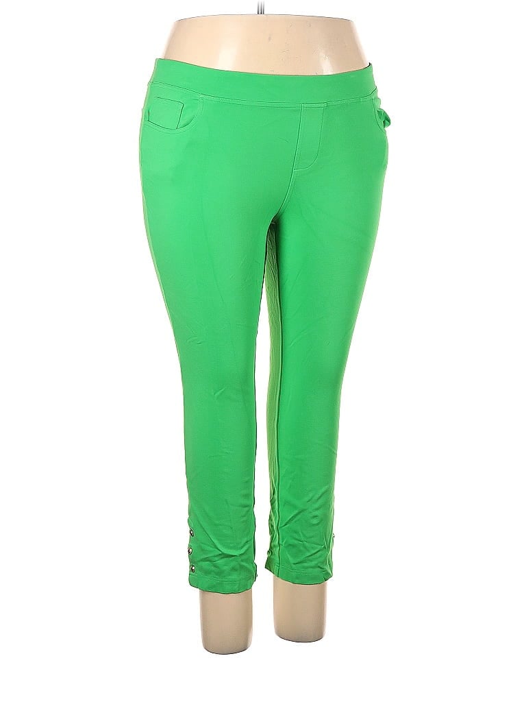 Belle By Kim Gravel Solid Green Active Pants Size 18 (petite) - photo 1