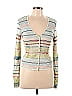 Christian Lacroix 100% Viscose Silver Ivory Cardigan Size M - photo 1