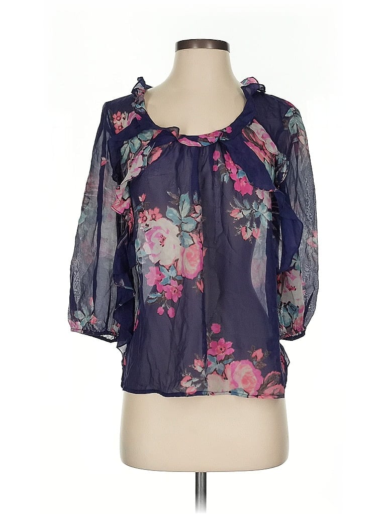Click to view more detailed imagery on our partner's website Pre-owned Leifsdottir 3/4 Sleeve Blouse In Purple