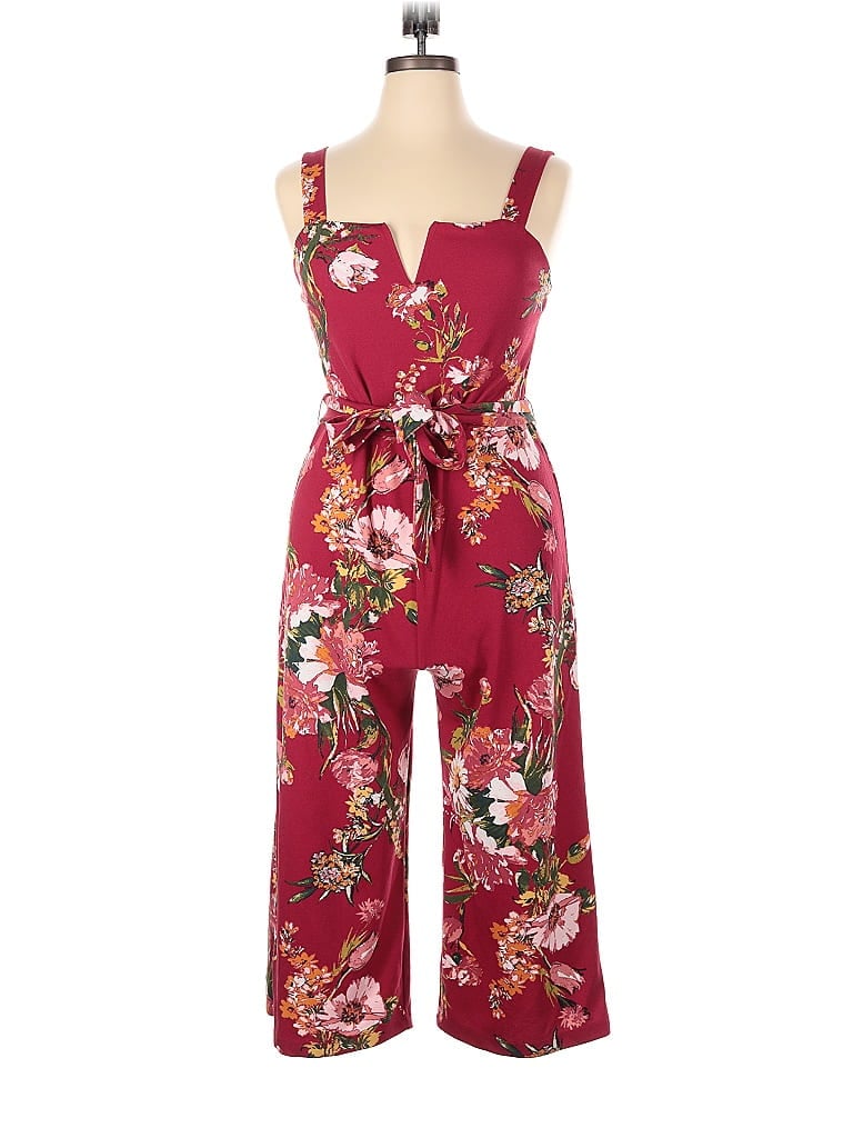Pre-owned Xhilaration Jumpsuit In Burgundy