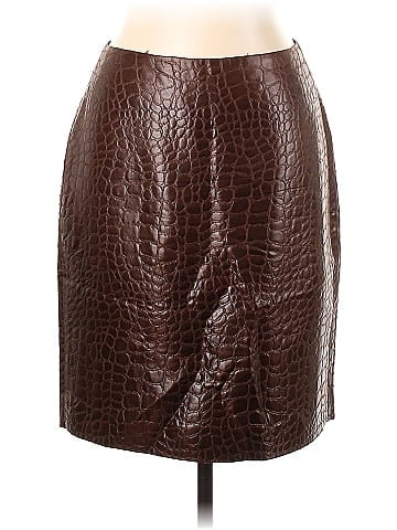 Donna Degnan Faux Leather Skirt (view 1)