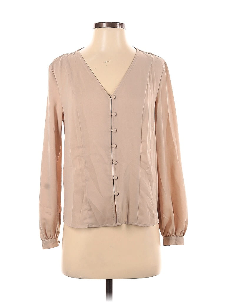Pre-owned Rachel Zoe Long Sleeve Blouse In Neutral