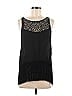 french corner 100% Polyester Black Sleeveless Blouse Size M - photo 1