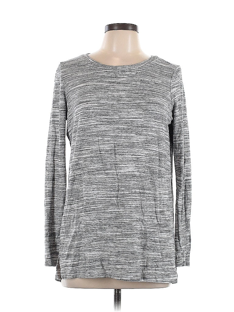 Pre-owned Ann Taylor Loft Outlet Long Sleeve T-shirt In Gray