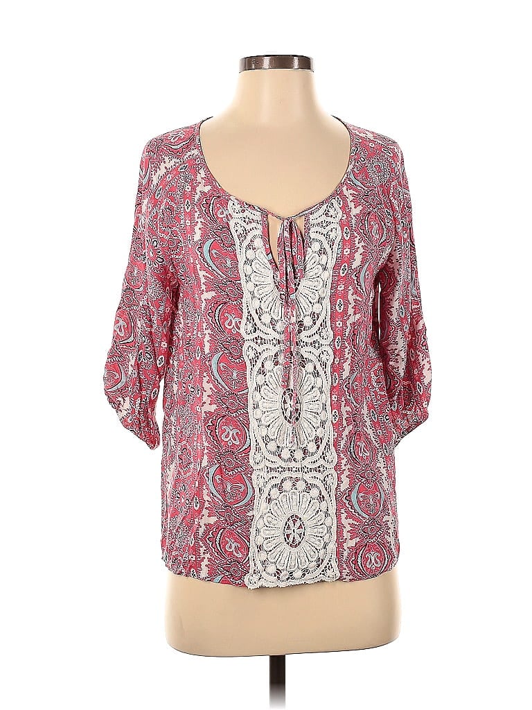Pre-owned Fun2fun 3/4 Sleeve Blouse In Red