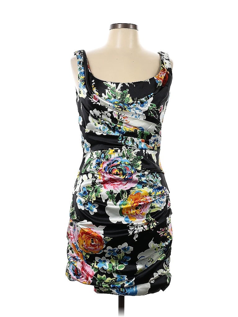 Alex Evenings Print Black Cocktail Dress Size 10 - photo 1
