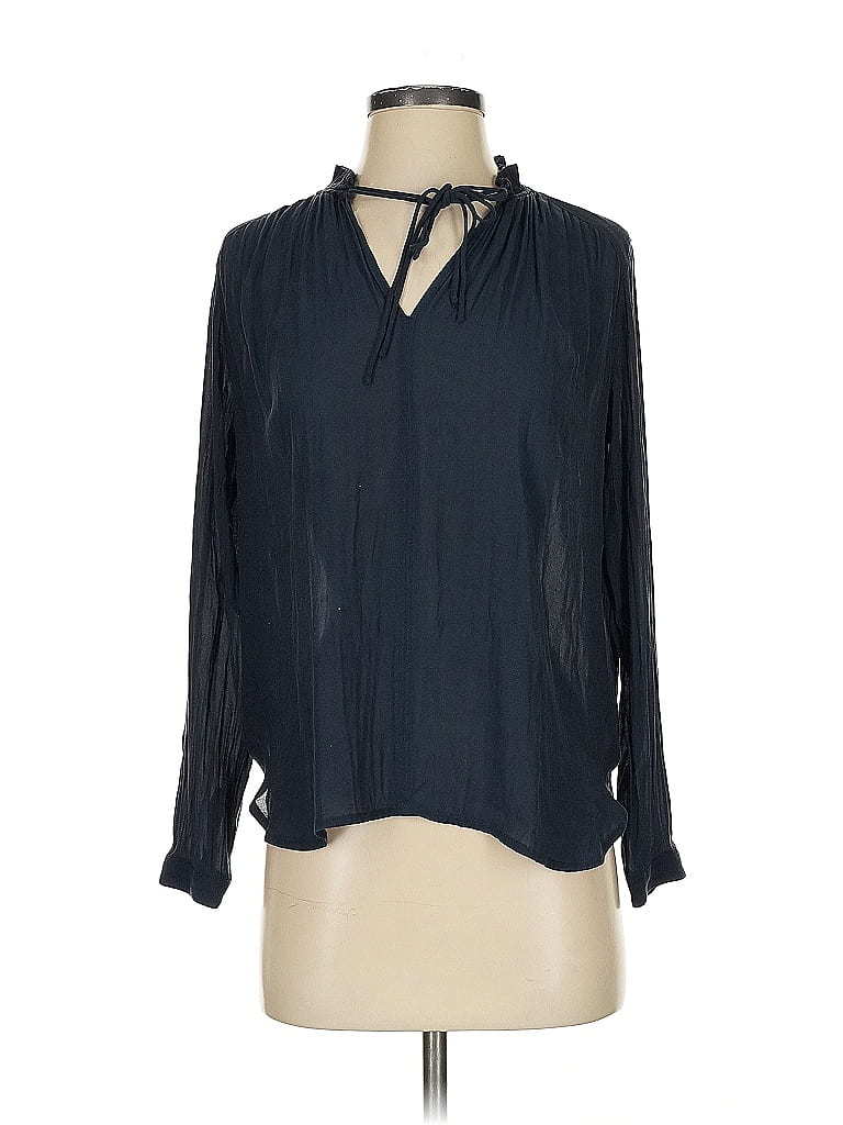 Pre-owned Ann Taylor Loft Long Sleeve Blouse In Black