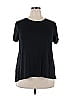 Cuddl Duds Solid Black Short Sleeve T-Shirt Size 2X - photo 1