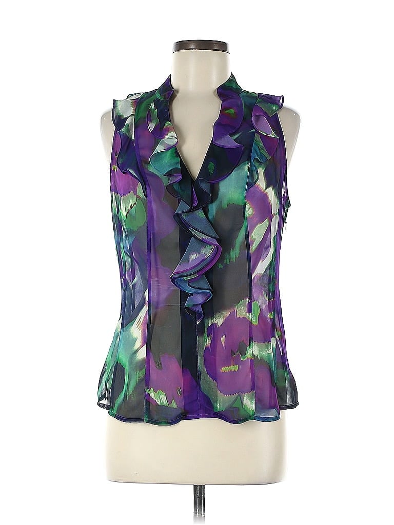 Express Design Studio 100% Polyester Purple Sleeveless Blouse Size M - photo 1
