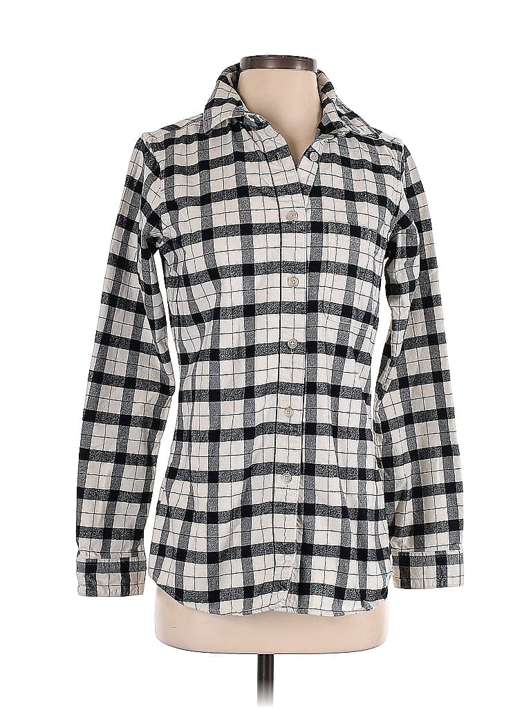 Filson 100% Cotton Plaid Ivory Blue Long Sleeve Button-Down Shirt Size S - photo 1