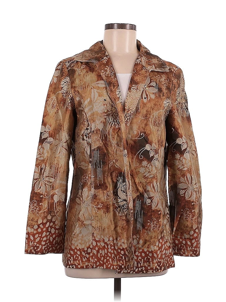 Chico's Print Brown Blazer Size Med (1) - photo 1