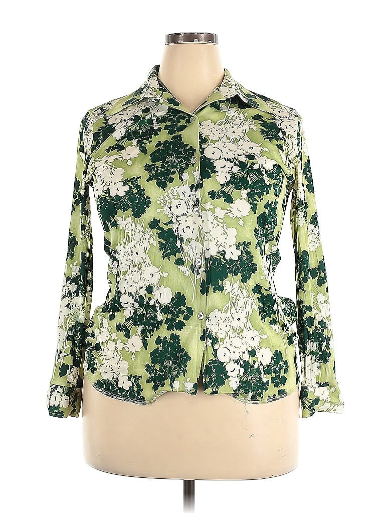 Pre-owned Koret Of California 3/4 Sleeve Blouse In Green