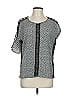 Yoana Baraschi 100% Polyester Silver Short Sleeve Blouse Size L - photo 1