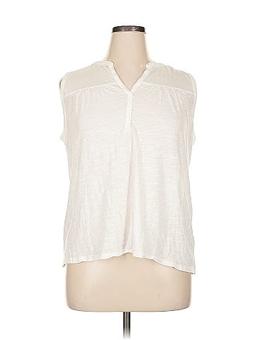 Indigo Sleeveless Button-Down Shirt (view 1)