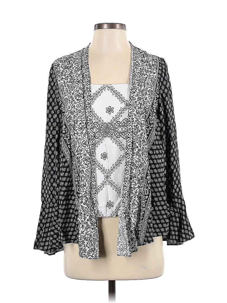 Pre-owned Fig And Flower Cardigan Sweater In Silver