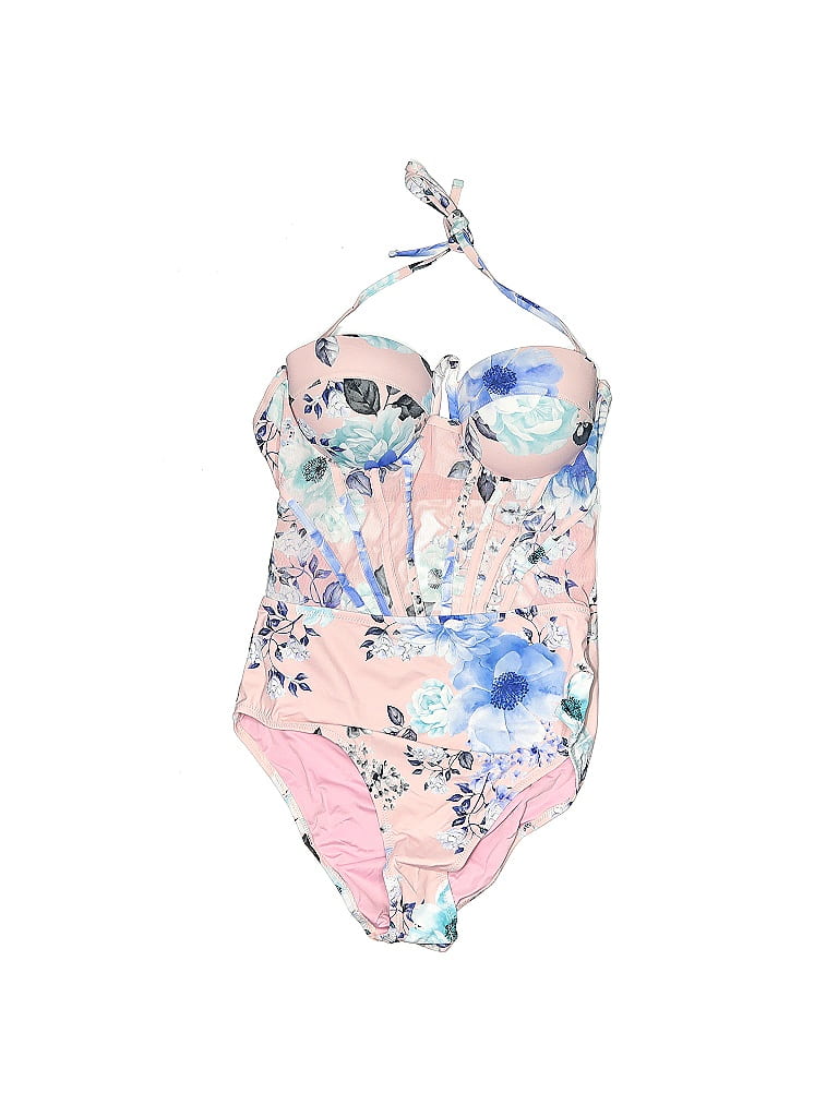 Ree Bees Swimwear Floral Pink One Piece Swimsuit Size M - 73% off | ThredUp