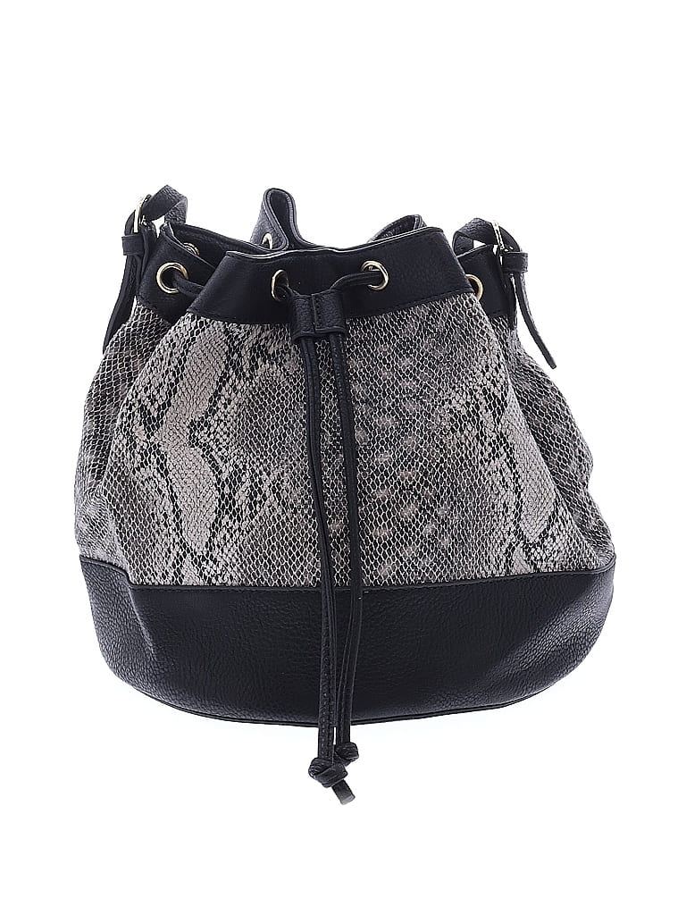 Neiman Marcus Animal Print Gray Bucket Bag One size - photo 1