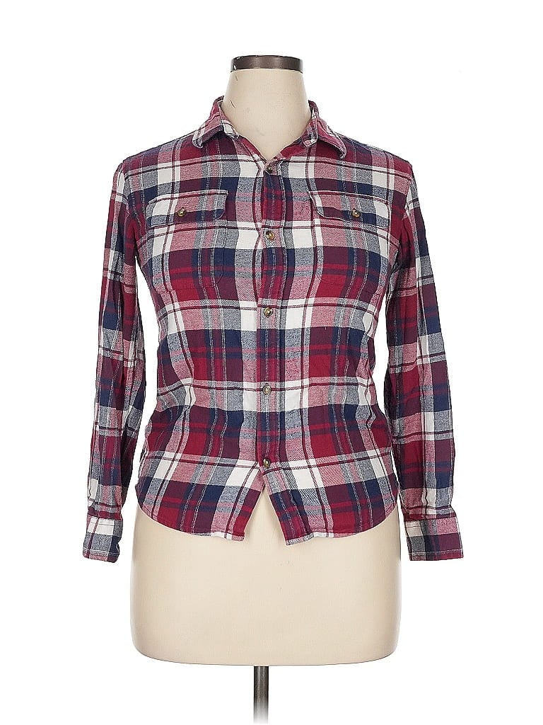 Pre-owned Old Navy Long Sleeve Button Down Shirt In Burgundy