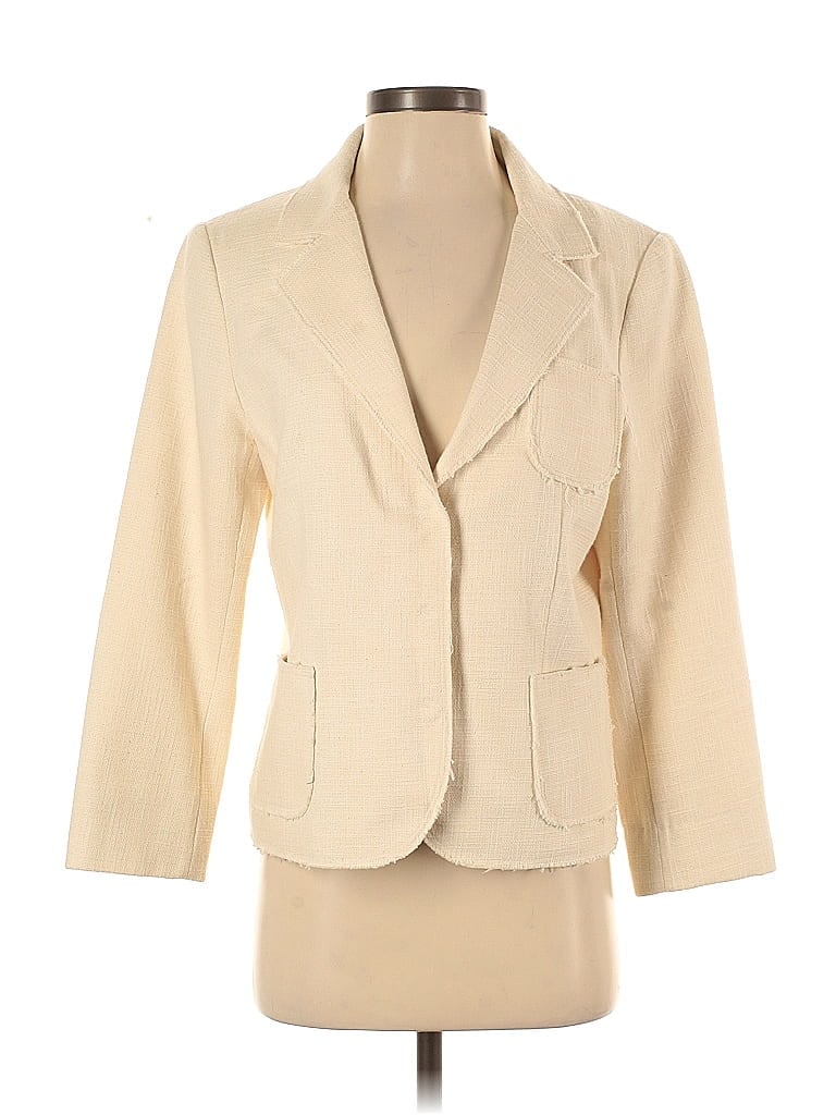 W by Worth 100% Cotton Ivory Tan Blazer Size 2 - photo 1