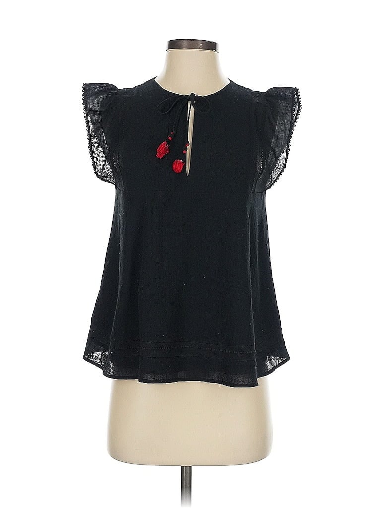Pre-owned Rebecca Minkoff Short Sleeve Blouse In Black