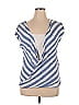 Soho 100% Rayon Blue Short Sleeve Blouse Size L - photo 1