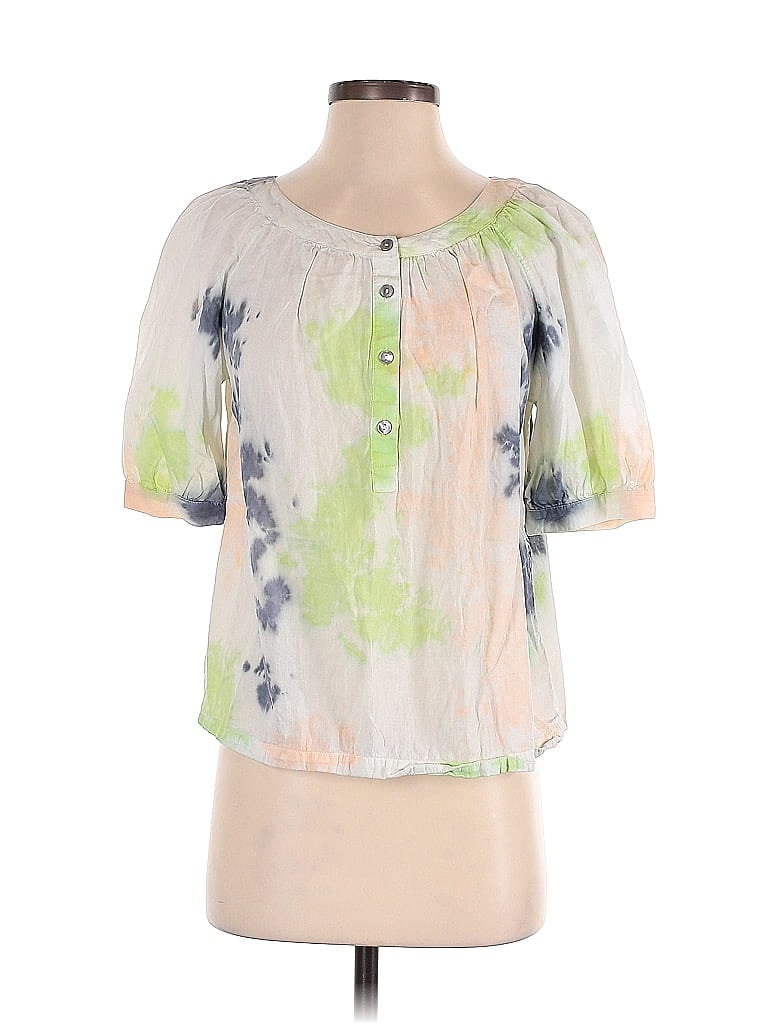 Pre-owned Elizabeth And James Short Sleeve Blouse In Green