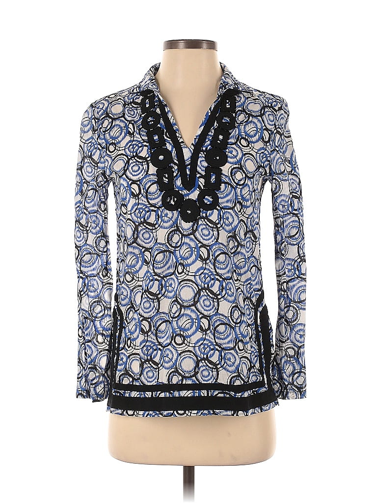 Pre-owned Michael Michael Kors Long Sleeve Blouse In Blue