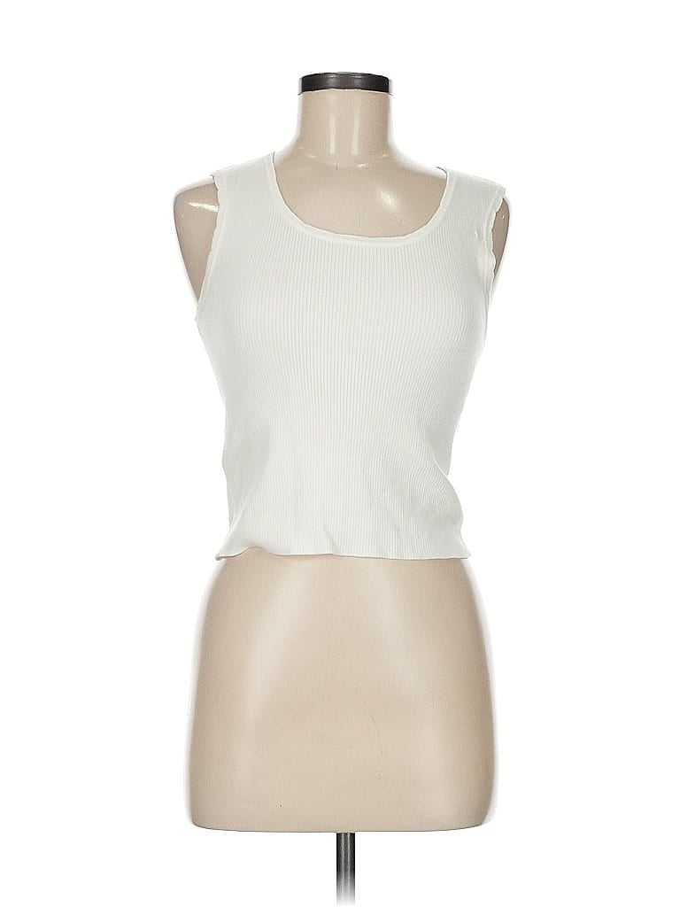 Pre-owned Mng Sleeveless T-shirt In White