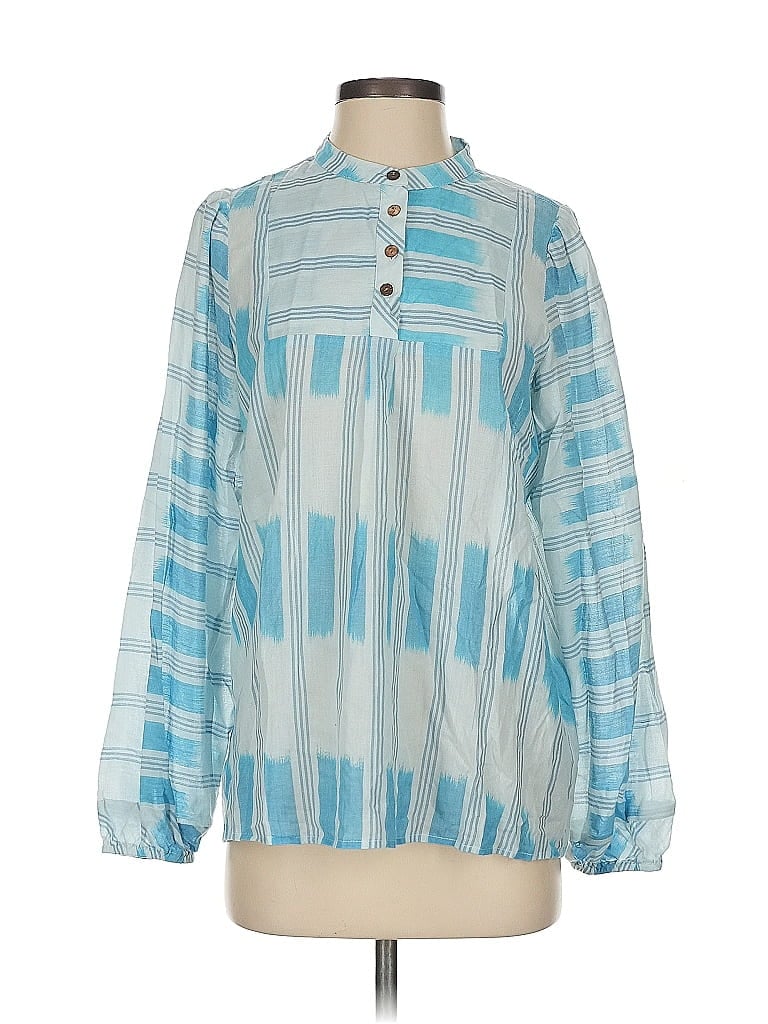 Pre-owned Warm Long Sleeve Blouse In Blue