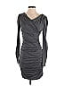 Alessandro Miele Solid Gray Cocktail Dress Size S - photo 1