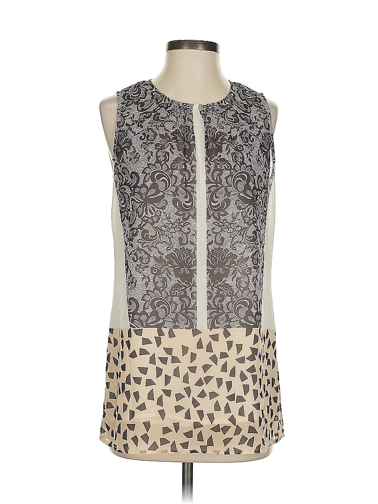 Pre-owned Cabi Sleeveless Blouse In White