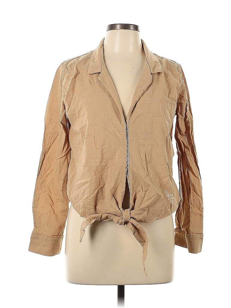 Pre-owned Unbranded Long Sleeve Blouse In Brown