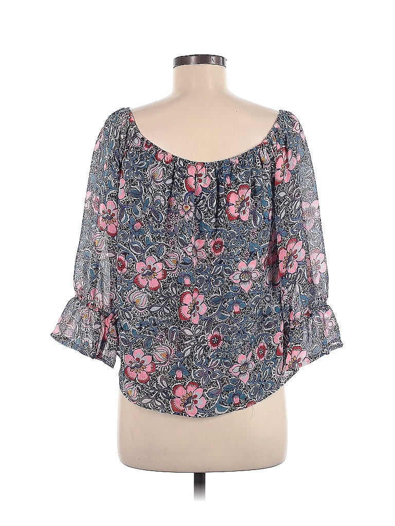 Pre-owned Express Outlet 3/4 Sleeve Blouse In Blue