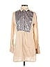 Figue 100% Cotton Metallic Tan Long Sleeve Blouse Size S - photo 1