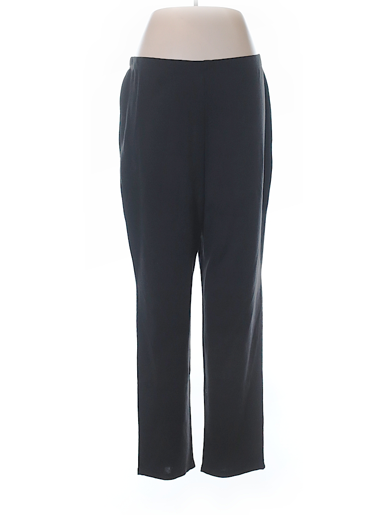 Nina Leonard Solid Black Casual Pants Size 1X (Plus) - 77% off | thredUP