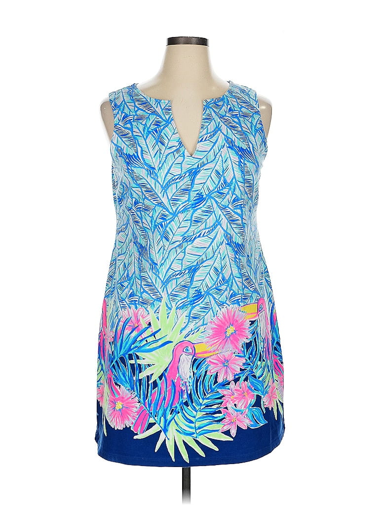 Robe De Soirée Lilly Pulitzer Coco - Manches Courtes, Brodée, Taille XS - Bleu Spectre - Neuve Avec étiquettes