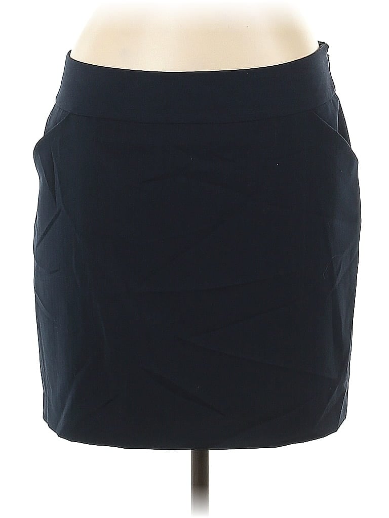 Amanda + Chelsea Solid Black Blue Casual Skirt Size 12 - photo 1