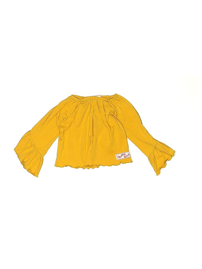 Ruffle Girl Yellow Long Sleeve Blouse Size 2 - photo 1