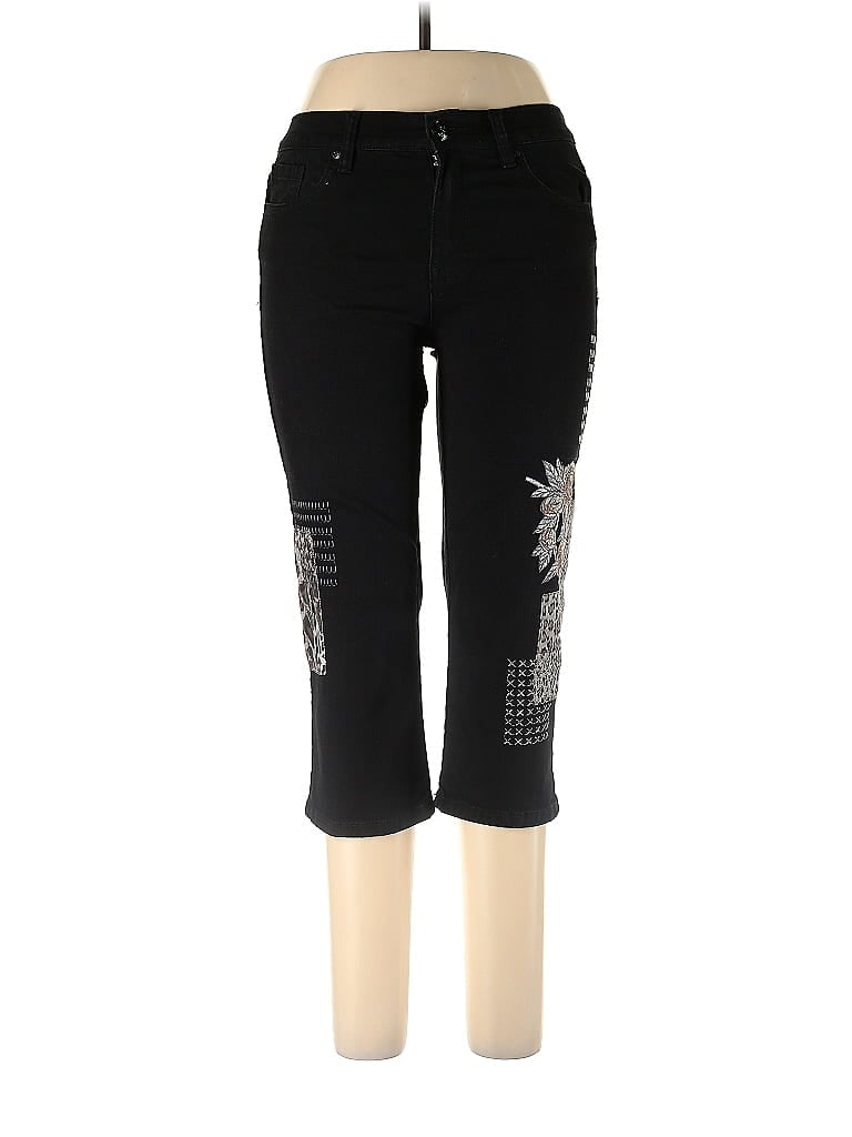 DG^2 by Diane Gilman Graphic Black Jeans Size 10 (petite) - photo 1