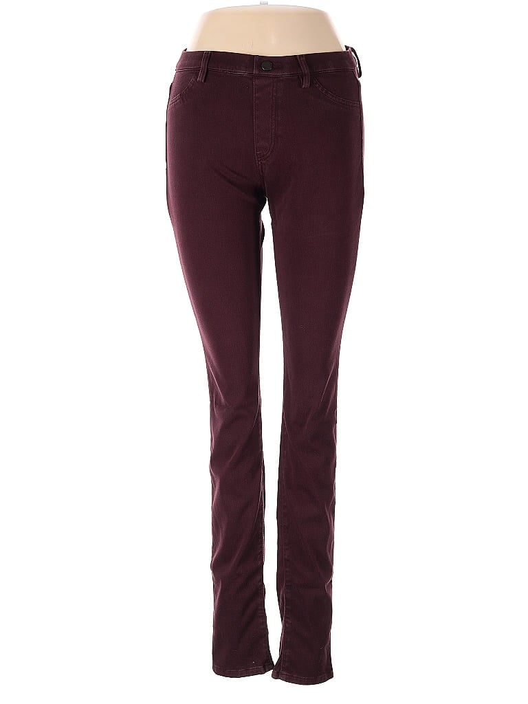 Pre-owned Uniqlo Casual Pants In Burgundy