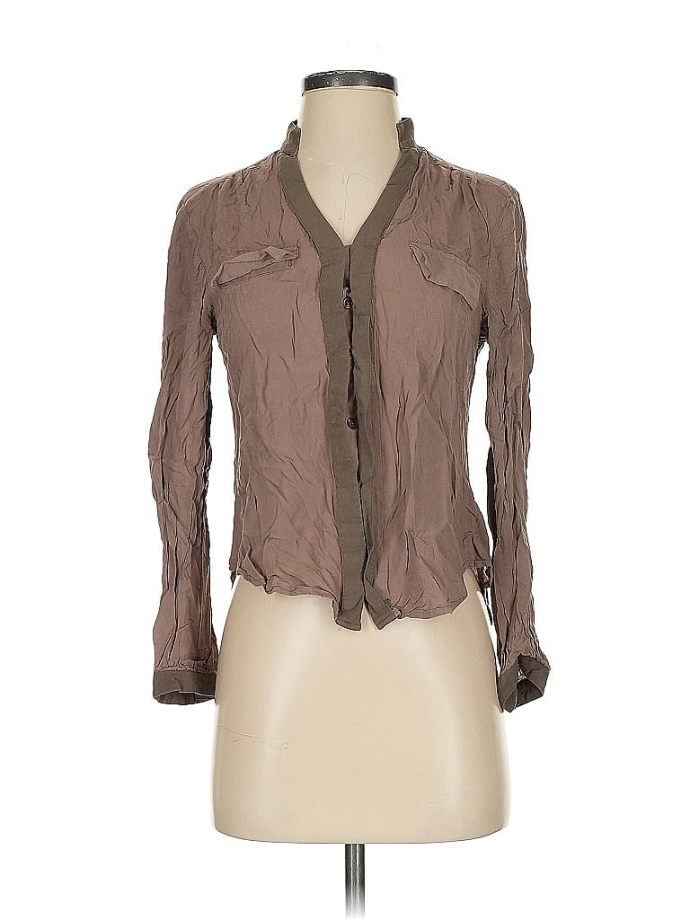 Pre-owned Express Long Sleeve Blouse In Brown