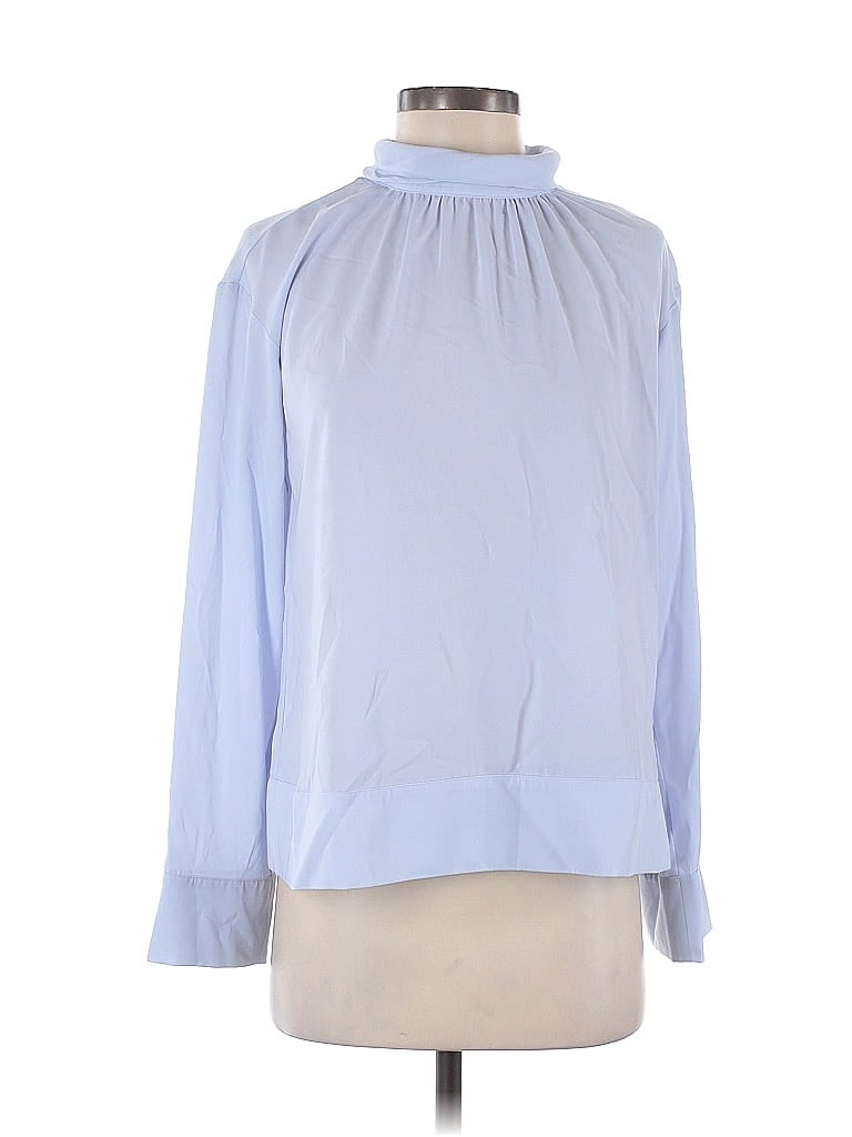 Pre-owned Elizabeth And James Long Sleeve Blouse In Blue