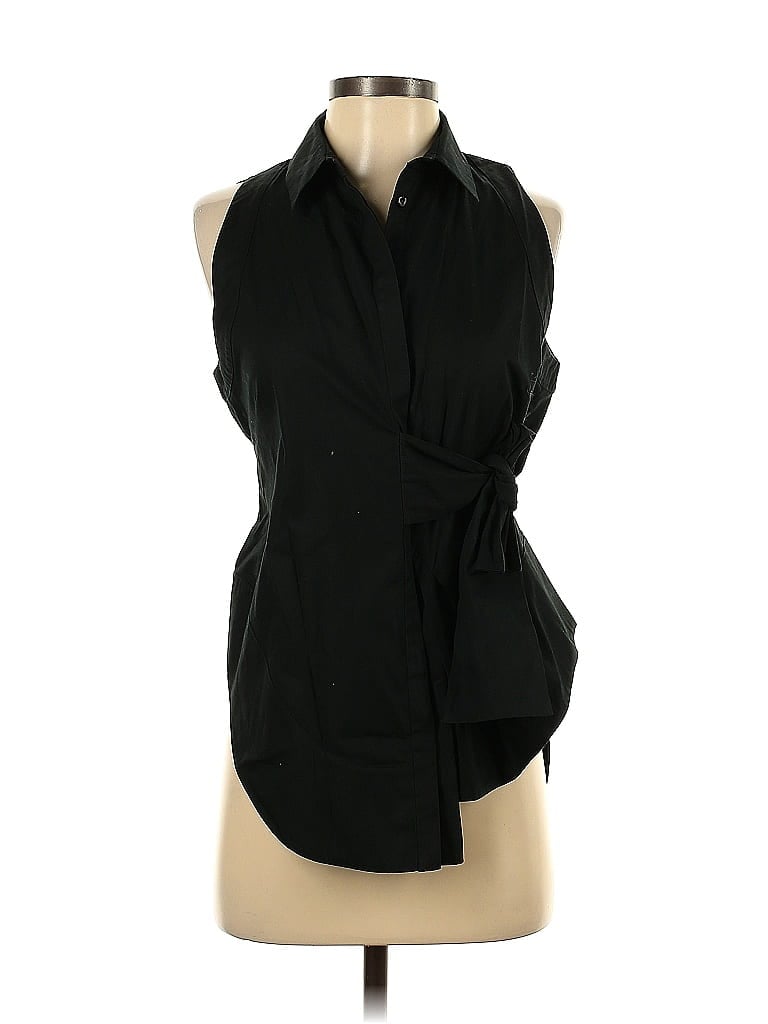 Pre-owned Antonio Berardi Sleeveless Button Down Shirt In Black