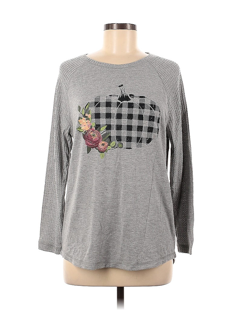 Pre-owned Modern Lux Long Sleeve T-shirt In Gray
