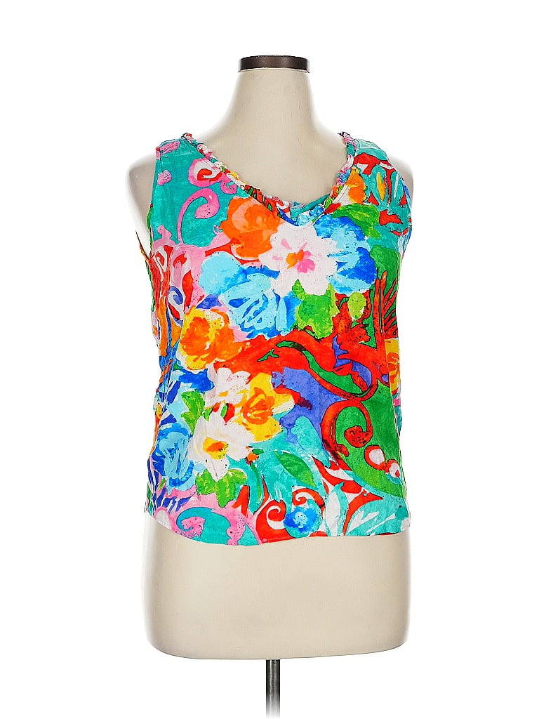 Johnny Was Teal Sleeveless Blouse Size XL - photo 1