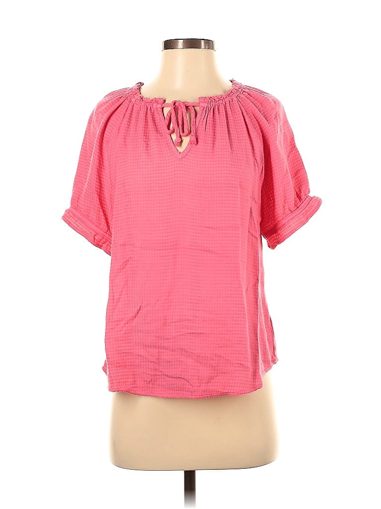 Pre-owned Cloth & Stone Short Sleeve Blouse In Pink