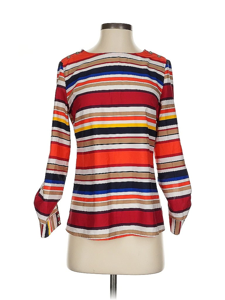 Pre-owned Banana Republic Factory Store Long Sleeve Blouse In Red